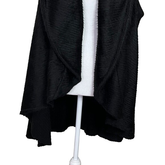 Alice + Olivia Cardigan Sweater Vest Women’s XS Black Draped Sleeveless Layering - Picture 7 of 10